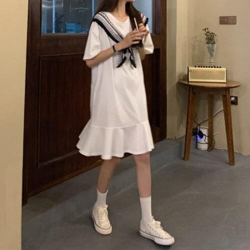 New Summer Girls Dress Women Solid Cotton Short Sleeve Dresses Female Dress Womens Vintage Party Boho Robe Femme Vestido Summer