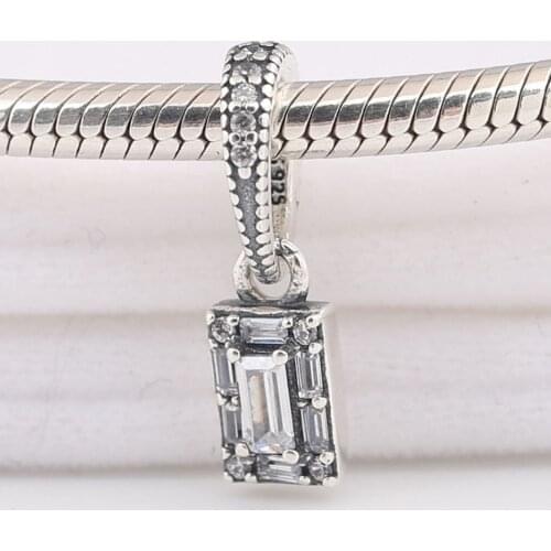 Authentic S925 Silver Luminous Ice With Crystal Necklace Pendant Charm for Women Bracelet Bangle DIY Jewelry