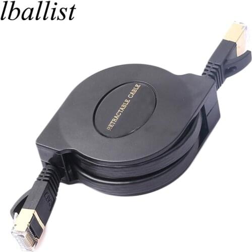 Lballist Retractable Ultra Flat Gold Plated CAT-7 10 Gigabit RJ45 Ethernet Cable For Modem Router LAN Network