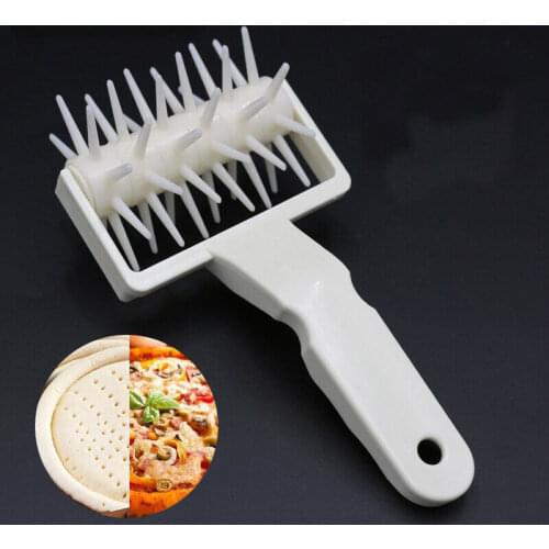 Pizza Pastry Roller Pin Baking Cookie Biscuit Dough Pie Holes Puncher Tool