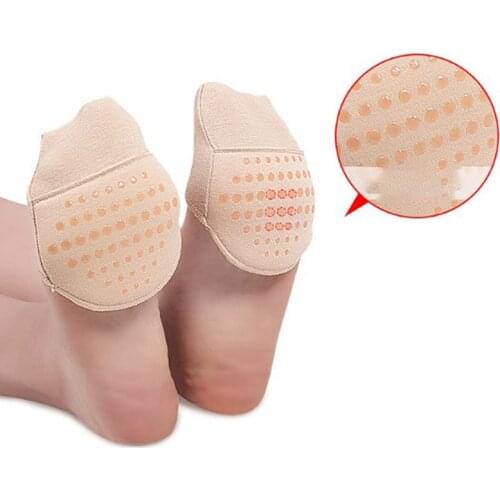 1Pair Portable Forefoot Pads Gel Sleeves Forefoot Cushion Pads Fabric Soft Foot Care (cotton + sponge + silicone)