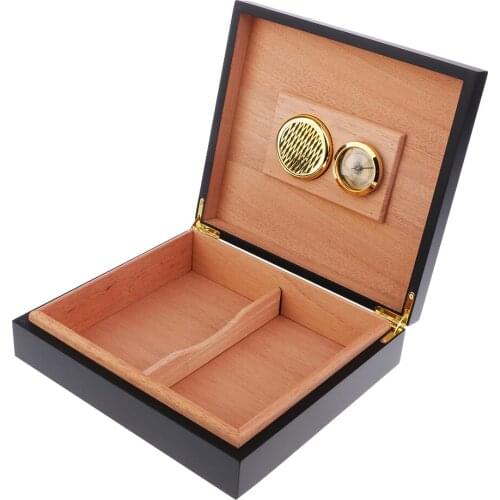 Portable Spain Cedar Wood Travel Cigar Humidor Set with Humidifier and Hygrometer #1