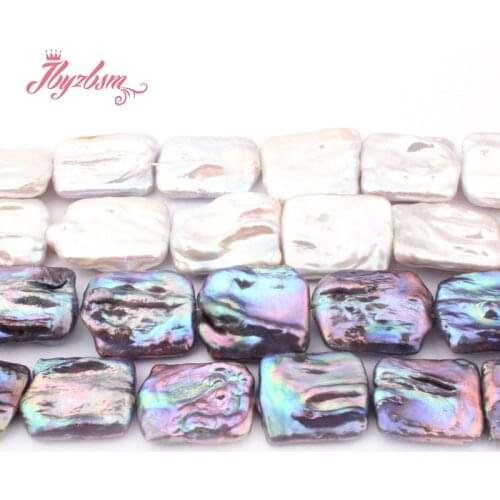 15x18-18x23mm Rectangle Freshwater Pearl Beads Natural Stone Beads For DIY Necklace Earring Jewelry Making 14.5" Free Shipping