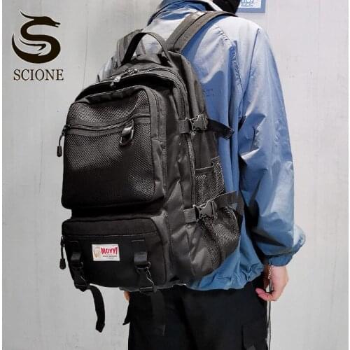 Men Women Waterproof Oxford School Backpacks Large Capacity Multi-pocket Travel Bags 14 Inch Laptop Rucksack College Bag XA49M