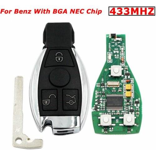 3 Buttons Replacement Smart Remote Key For Mercedes Benz With BGA NEC Chip 433MHZ