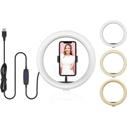 LED Ring Light 8/10/12Inch Dimmable Selfie Lamp With Tripod Photography Camera Phone Light For Makeup Video Live