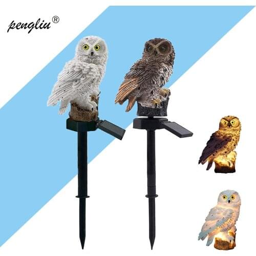 Led Solar Power Outdoor Garden Waterproof Owl Stake Lawn Light Exterior Night Lights Decorative Outdoor Lawn Yard Lamp