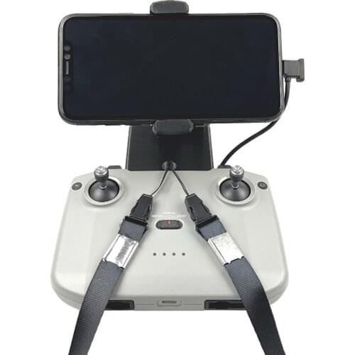 Free Hands Adjustable Angle Phone Holder Mount Bracket & Lanyard for DJI Mavic Air2/2S/Mini2 Remote Control Accessories