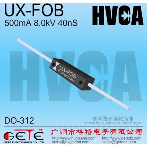 HVCA,High voltage diode 8kV,UX-FOB, Silicon rectifier diode 500mA 8kV 40ns, Ultra fast recovery, X-ray power supply, CT image