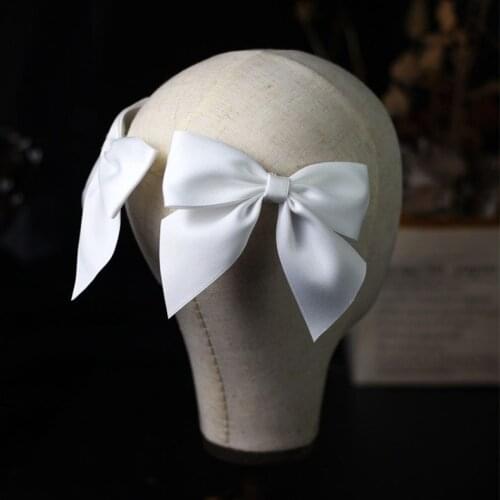 SLBRIDAL Handmade Ins Style Satin Butterfly Bowknot Girls Hair Clip Barrettes Bridal Wedding Hair Accessories Women Jewelry