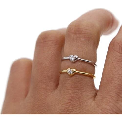 New style Pure 925 STERLING SILVER mini heart simple design minimal lover gift heart girl women minimalist delicate classic ring