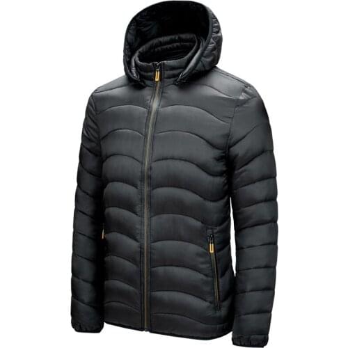 Winter Parka Men Casual Hooded Wadded Coat Man Warm Cotton Down Padded Short Jackets Fashion Men Clothing Outerwear AU-190