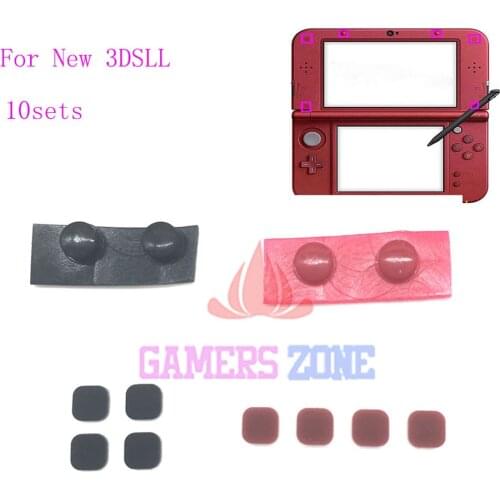 10sets Rubber Squares & Circle Screw Hole Cover For New 3DS XL 3DS LL 2015 Upper Housing Protective Rubber Covers