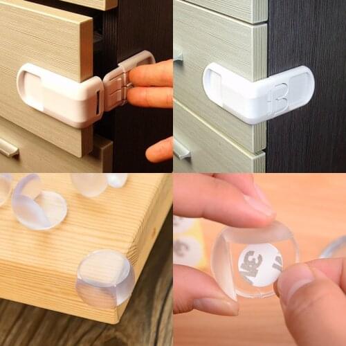 10pcs Baby Safety Lock Cabinet Lock for Children Refrigerator Lock Protection From Children Baby Silicone Corner Protector Cover