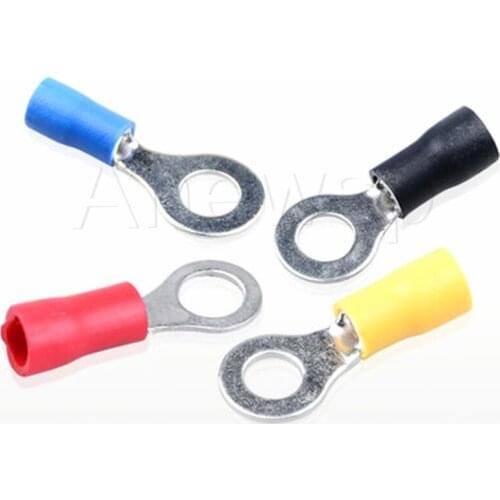 100PCS RV1.25 wire terminals circular O-type terminal line insulation terminal cold-press copper nose circular line connector