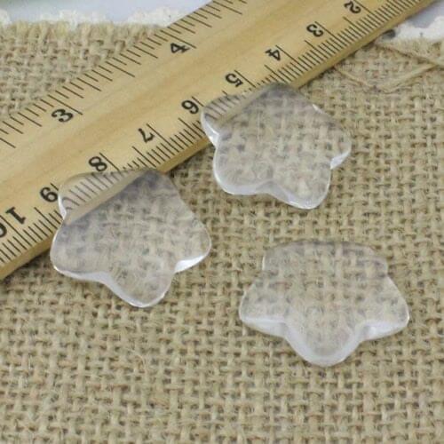 30mm Thickness:7mm Clear Plum Flower Flat Back Clear Glass Cabochon Dome Cameo Jewelry Finding 3pcs/lot (K02990)