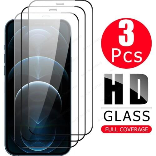 3PCS Glass For iphone 13 12 11 Pro Max 13 12 MINI Glass Screen Protector for iphone 13 XS Max X XR 7 8 6 S Plus 5S SE Glass Film