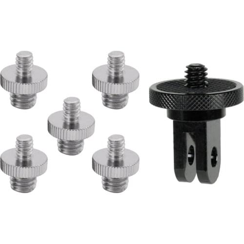 5Pc 1/4 Inch Male to 3/8 Inch Male Threaded Screw Adapter with Camera Mount Adapter for GoPro 1/4-20 Conversion Adapter