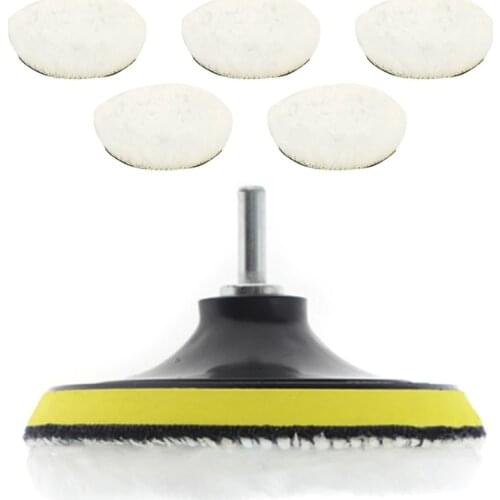 6 inch Soft Wool Waxing Pads Kit Wool Bonnet Pad Not Damage for Vehicles Furniture Polisher