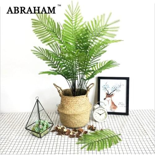 78cm 8 Fork Tropical Plants Large Artificial Palm Tree Plastic Palm Leaves Fake Monstera Green Tree Leafs For Home Wedding Decor