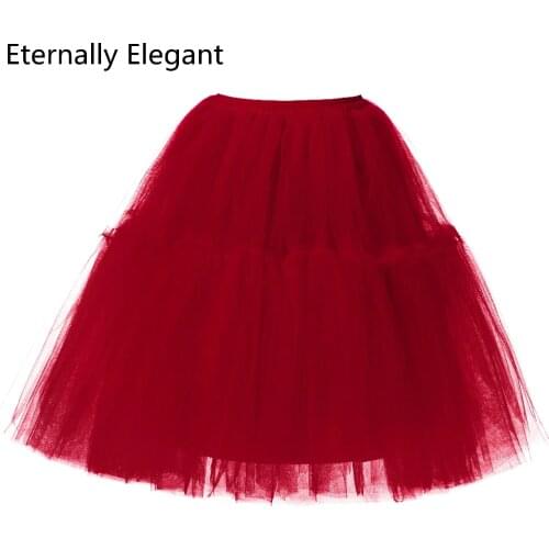 Free Short Knee Length Tulle Petticoat Crinoline Vintage Wedding Bridal Petticoat for Wedding Dresses Underskirt Rockabilly Tutu