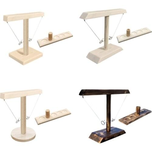 Throwing Ring Game Bar Family Yard Games Ring Toss Premium Wooden Set for Family