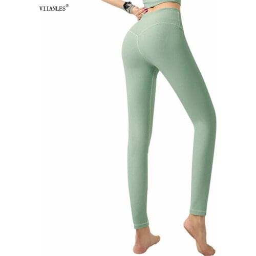 VIIANLES Elasticity Fitness Breathable Push Up Leggings Women Seamless High Waist Leggins Gym Sports Sexy Outdoor Push-Up Tights