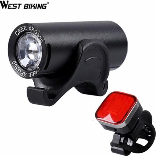 WEST BIKING Bike Front Light USB Rechargeable Safety Night Running Bicycle Rear Light Bicycle Light Luz Bicicleta Bike Headlight
