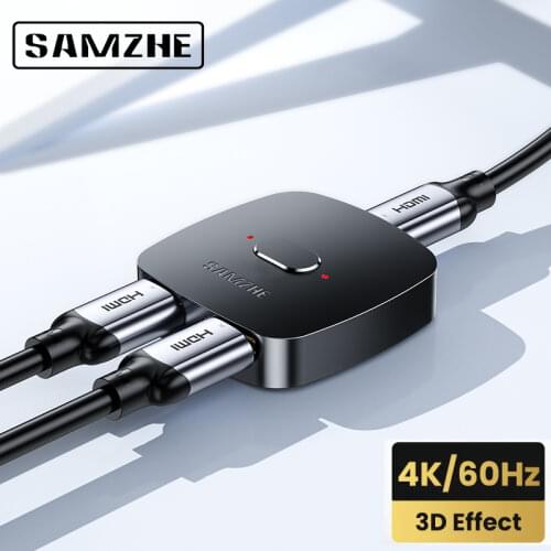 SAMZHE HDMI-compatible Splitter 4K HDMI-compatible Switch Bi-Direction Adapter HDMI Switcher 2 in 1 out