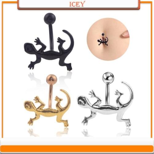 Gecko belly ring plating navel stud stainless steel belly navel jewelry belly button ring navel piercing Puncture products
