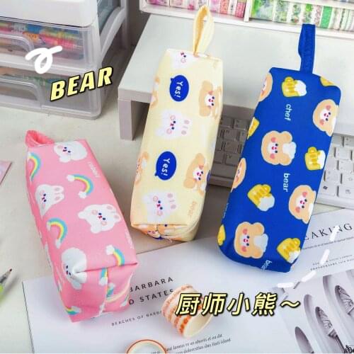 Korean Version Of Large-Capacity Ins handbag Simple Cosmetic Bag Middle Stationery Storage Cute Cartoon Makeup Bag Organizer