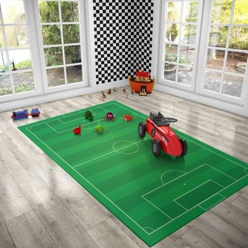 Football Field 2 Patterned Carpet ,Non Slip Floor Carpet,Teens Carpet,Kids Carpet,Turkish Rug