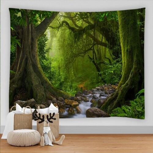 Beautiful Natural Forest Printed Large Wall Tapestry Cheap Hippie Wall Hanging Bohemian Wall Tapestries Mandala Wall Art Decor