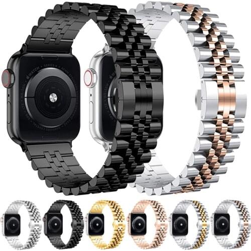 Butterf buckle Metal Bands for Apple Watch Series 6 se 5 4 3 42/44mm Stainless Steel Bracelet Strap for iWatch 38/40mm Watchband