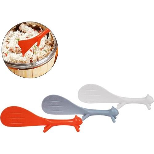Cute Plastic Cartoon Home Kitchen Squirrel Shape Rice Scoop Spoon Soup Sauce Paddle Ladle Random Color