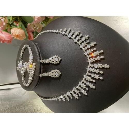 AccKing Nigeria Bridal Zirconia Jewelry Sets For Women Party, Luxury Dubai Nigeria CZ Crystal Wedding Jewelry Sets