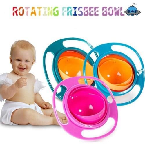 2021 New Pp Material Creative Household Goods Rotation Does Not Sprinkle No Bowl Baby Tableware Toy Bowl Children Bowl