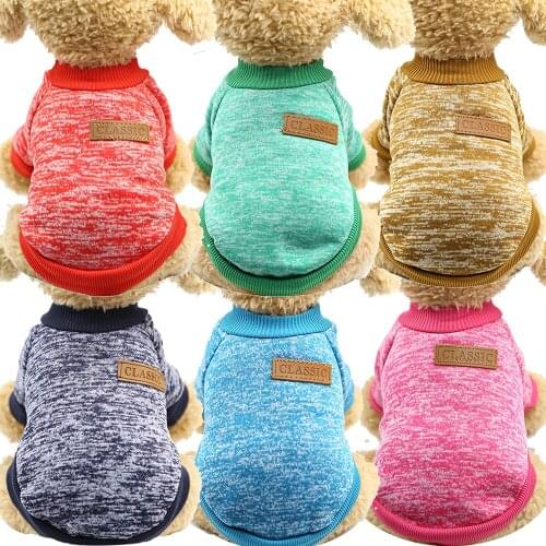 Miflame Autumn Winter Small Dogs Clothes Solid Puppy Sweatshirts For Dogs Hoodies Pomeranian Spitz Fashion Pet Sweater Clothing