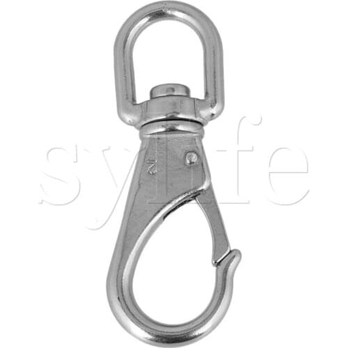 Silver Multi-use Swivel Eye Quick Spring Snap Hook 304 Stainless Steel Size 2