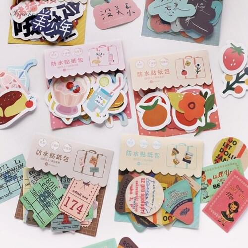 XINAHER 30pcs/bag vintage ticket flowers waterproof sticker package DIY diary decoration sticker album scrapbooking