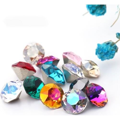 XiChuan 50Pcs Crystal Stones Round Shape DIY Accessories Pointback Glass Strass Small Size Glue On Nails Rhinestones DIY Jewelry