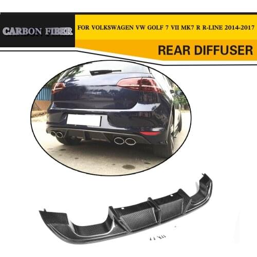 Carbon Fiber Rear Bumper Exhaust Diffuser Lip Fits for Volkswagen VW GOLF 7 VII MK7 R R-LINE Hatchback 2014-2017