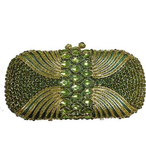Lady green blue Rhinestone Crystal diamond Clutch Purse bag wedding Evening Bags Clutches bags Women’s clutch bags for bride