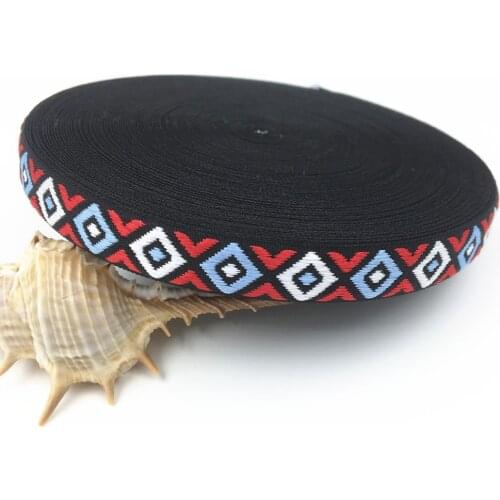 10Yards 12mm 1/2" Woven Jacquard Ribbon Blue White Crossing Party Home Decoration Gift Wrapping Handmade Clothing Accessory