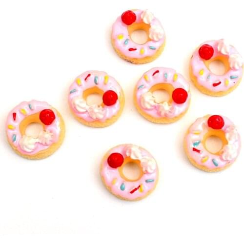 20Pcs Donuts Cakes Resin Decoration Crafts Beads Frame Flatback Cabochon Scrapbook DIY Embellishments Accessories