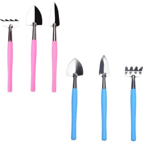 3PCS Mini Garden Tools Plant Pot Seedling Small Spade Shovel Rake Suitable For Succulents Young Children And Indoor Plants