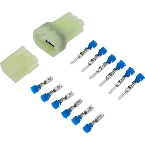 6 Pin Male Female Motorcycle Sealed Waterproof Electrical Connector Fit for Toyota 6189-6171 6180-6181 HM 090 White Connectors