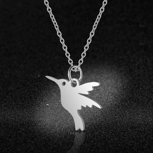 AAAAA Quality 100% Stainless Steel Humming Bird Charm Necklace for Women Never Tarnish Jewelry Necklace Fashion Charm Necklaces