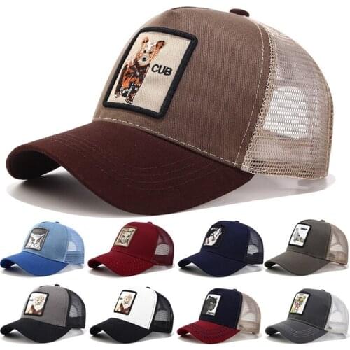 Simple New Animal Logo Ventilation Outdoor Baseball Cap Fashion Adjustable Men Women Couple Student Mesh Peaked Hip Hop Hat