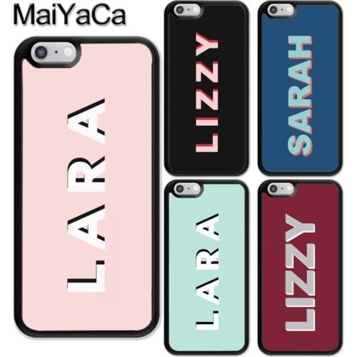 Custom Monogram Name Shadow Text Case For iPhone XR X XS Max 6S 7 8 Plus SE 2020 12 mini 11 Pro Max Coque Funda